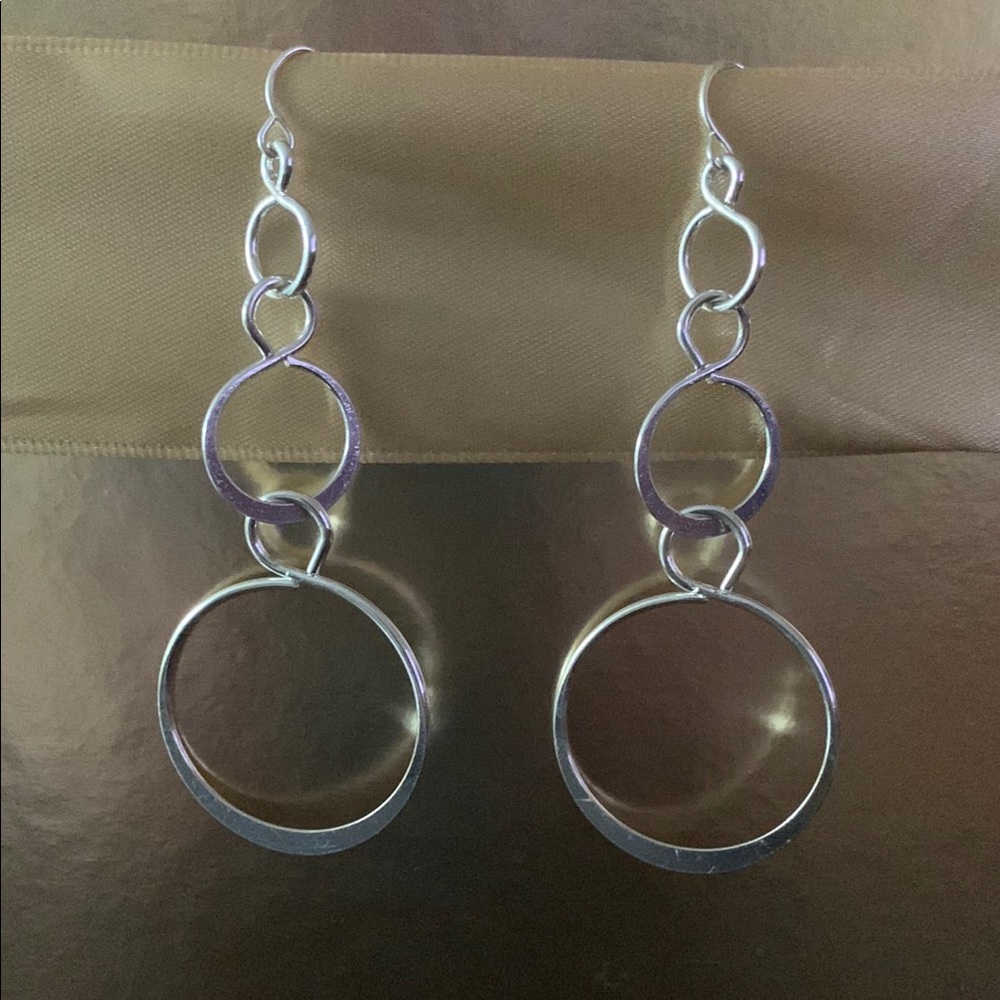 Elegant Silver Tone Dangle Earrings